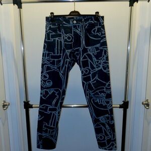 G-Star Slim Jeans Scutar 3d Slim Tapered- Blue with White Pattern